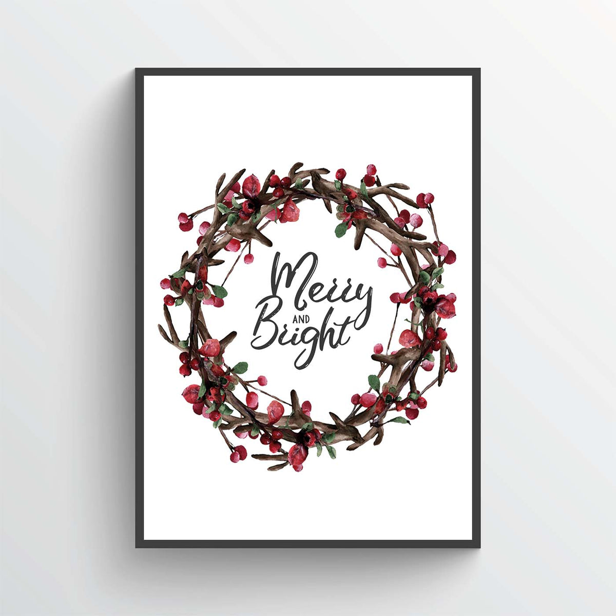 Christmas Wall Art Merry And Bright MyHappyPlace.co