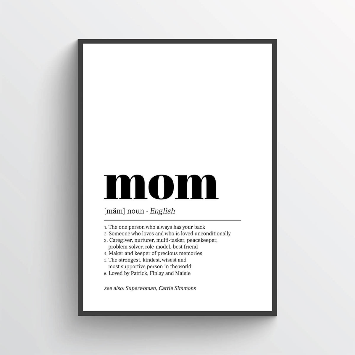 Personalized Mom Definition Poster Gift