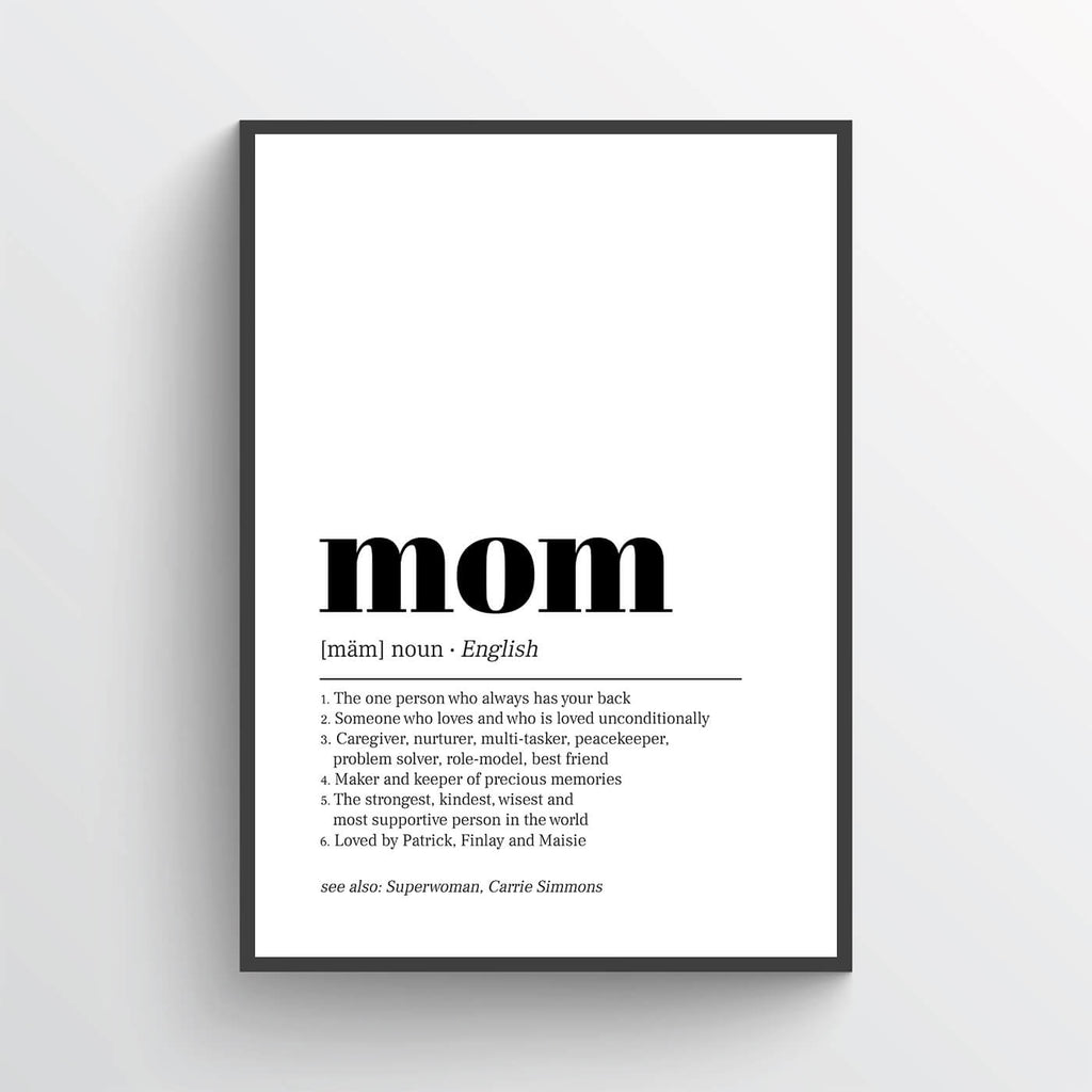 The Definition of a Mom - Fun personalized Gift for Mom - Personal